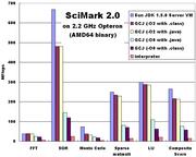 SciMark 2.0 results on Opteron (AMD64 binary)