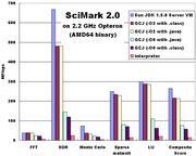 SciMark 2.0 results on Opteron (AMD64 binary)